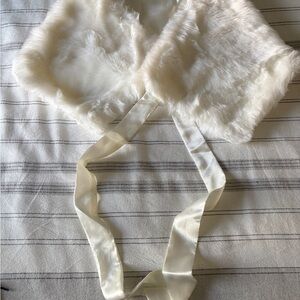 Cream Faux Fur Shawl